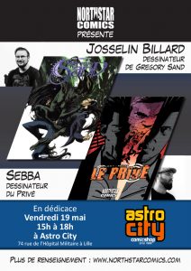 Job et Sebba en dédicace à AstroCity