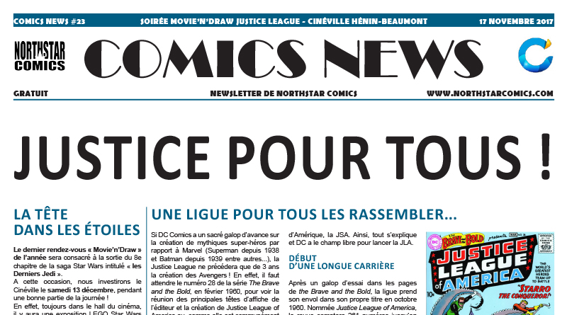 Comics News : Soirée Movie’n’Draw Justice League