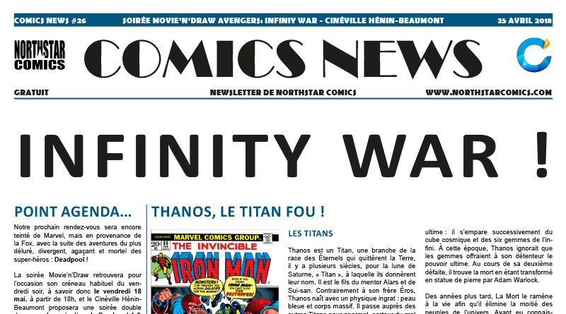 Comics News soirée Movie’n’Draw Avengers: Infinity War