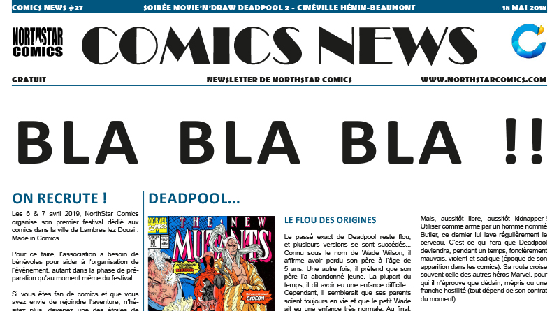 Comics News Soirée Movie’n’Draw Deadpool 2